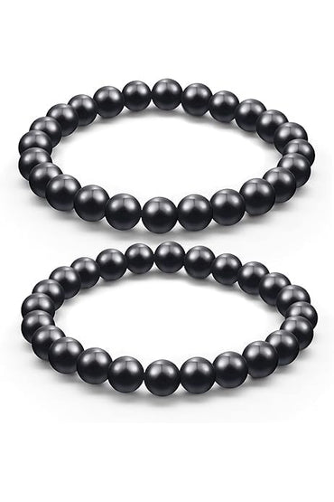 Divinity Crystals Shungite Gemstone Bracelet - Natural 8mm Beads for Reiki Healing, Crystal Healing, and Chakra Balance