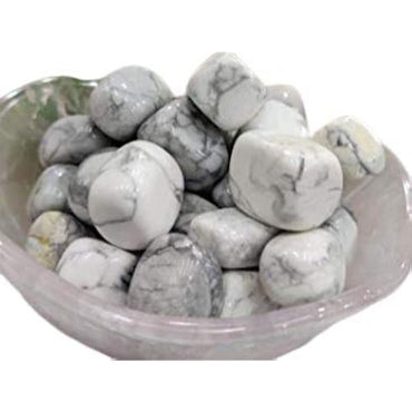 Natural Howlite Tumble Stone Raw Rough Stone for Reiki Healing - 50 Gram Pack (White & Grey)