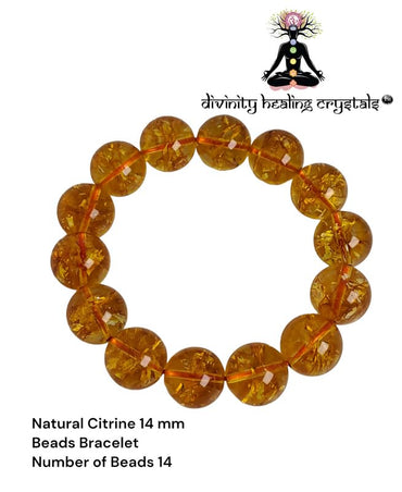 Divinity Crystals Natural Citrine Adjustable Band - 14 mm Pure Certified