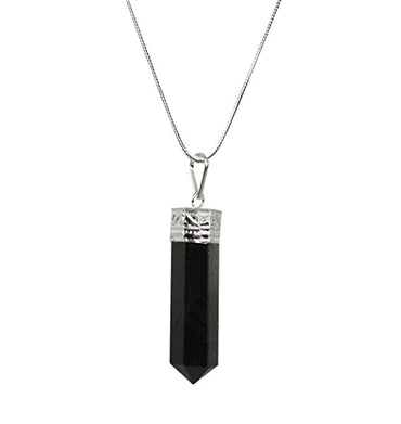 Divinity Crystals Black Tourmaline Pendant Locket with German Silver Chain for Protection, Motivation, and Healing