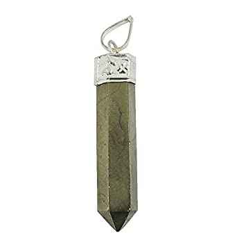 Divinity Crystals Pyrite Pencil Locket Pendant with Chain for Will Power, Manifestation, and Financial Abundance