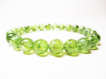 Divinity Crystals Peridot Crystal Bracelet - Natural Semi Precious Gemstone, 8mm Round Beads for Reiki Healing, Crystal Healing, and Chakra Balance