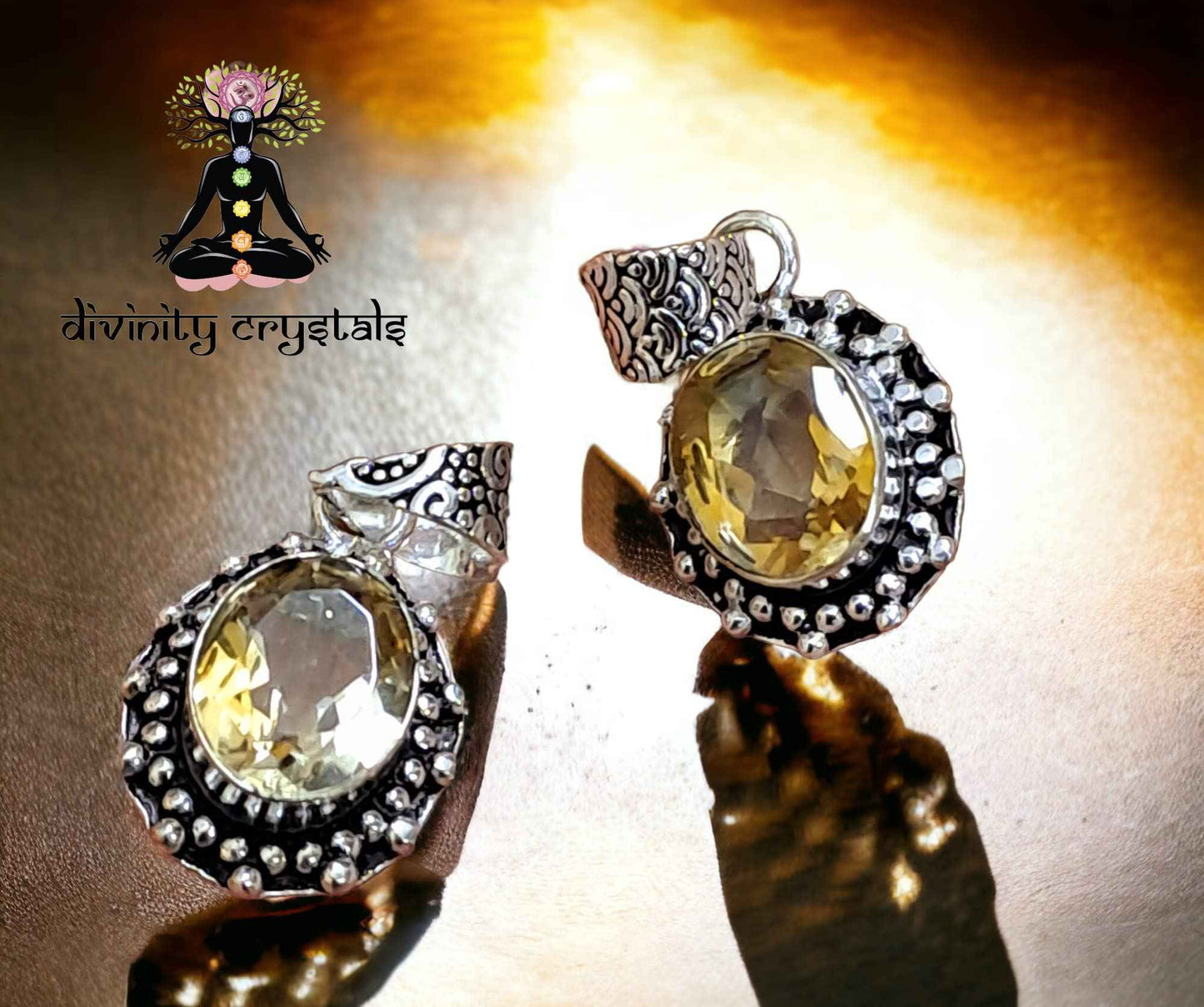 Divinity Crystals Citrine Pendant for Prosperity, Abundance, Wealth, and Good Luck