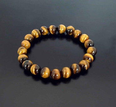 Divinity Crystals Tiger Eye Bracelet – Energized AAA Quality Gemstone Beads for Good Luck, Success & Protection – Unisex Stretchable Design