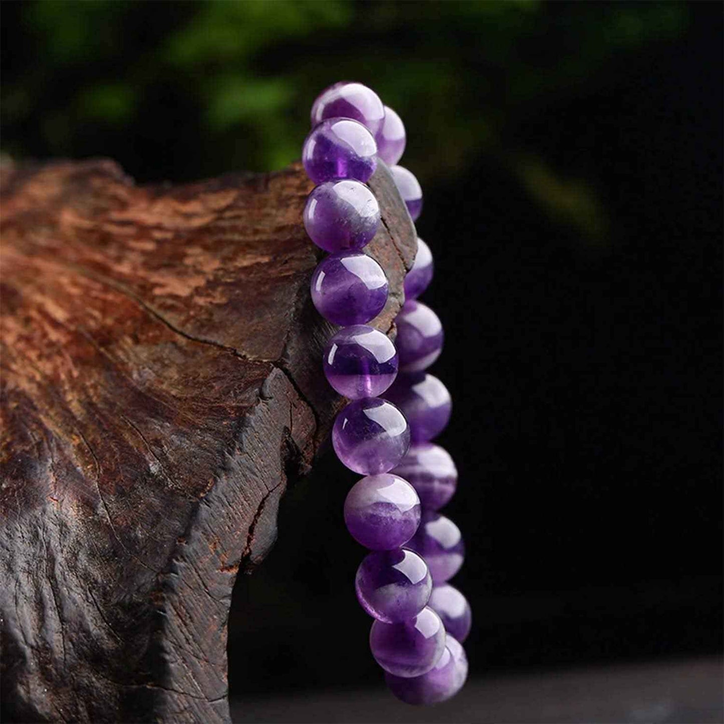 Divinity Crystals Amethyst Stretchable Bracelet – Certified AAA Brazilian Beads for Healing and Energy Boosting