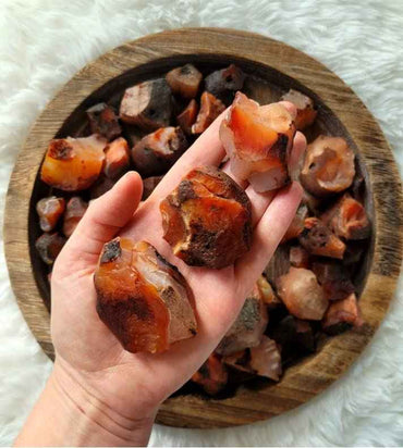 Natural Red Carnelian Raw Stones - 100 to 150 Grams | Pack of 1 to 4 Beautiful Natural Rough Crystals
