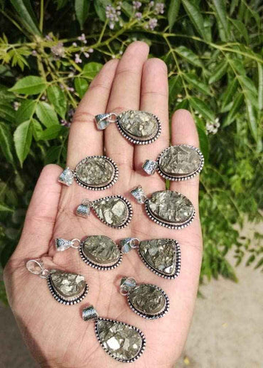 Natural Pyrite Crystal Pendant for Wealth, Prosperity, and Good Luck - Unisex Certified