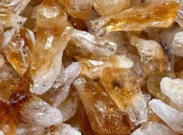 Divine Pure Natural Citrine Points Stone Crystal for Vastu, Healing, Spirituality, Business Success, and Prosperity - 50 Grams