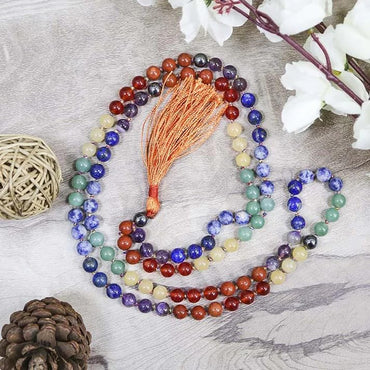 Divinity Crystals Jaap Mala Collection - Certified Natural 8 mm Beads for Yoga, Reiki, Meditation, Feng Shui, and 7 Chakra Healing