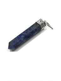 Divinity Crystals Sodalite Pencil Locket Pendant with Chain for Enhanced Communication and Healing Meditation
