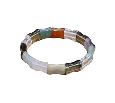 Divinity Crystals 7 Chakra Crystal Bracelet - Natural Real Pure 10 mm Flat Faceted for Men and Women, Promoting Good Luck, Love, Abundance, Healing, and Meditation