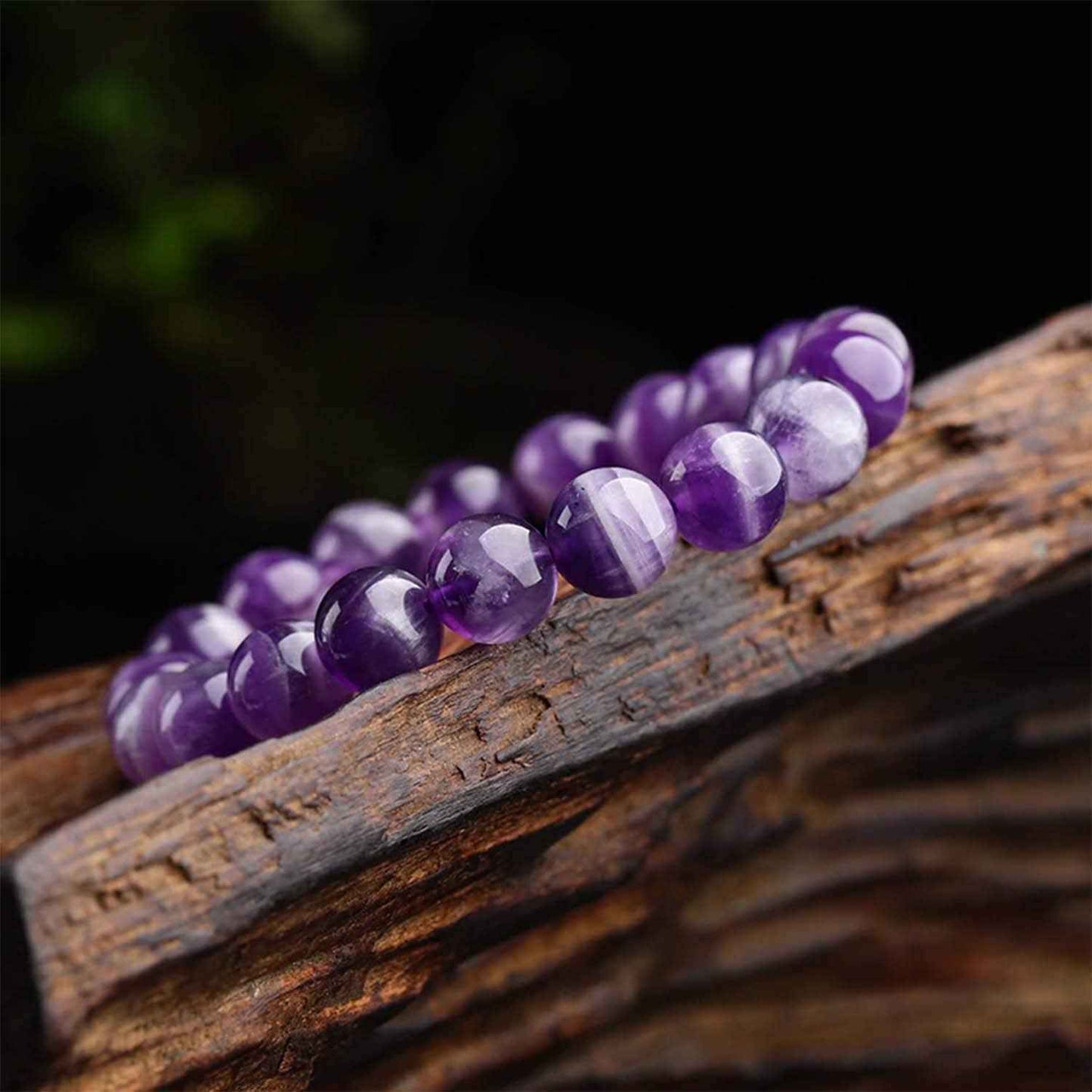 Divinity Crystals Amethyst Stretchable Bracelet – Certified AAA Brazilian Beads for Healing and Energy Boosting