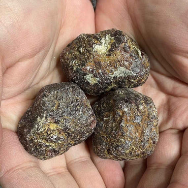 Natural Garnet Rough Stones - 100 to 150 Grams | Hand-Picked Pack of 1 to 4 Beautiful Raw Stones