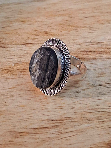 Divinity Certified Black Tourmaline Crystal Ring for Protection, Motivation, and Healing