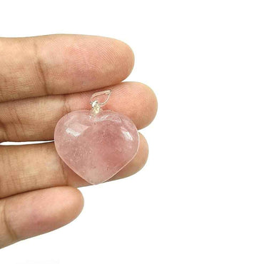 Divinity Crystals Pink Rose Quartz Pendant Heart Shape for Love, Romance & Marriage Luck