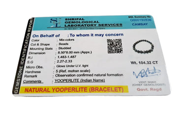 Yooperlite Fluorescent Bracelet – 8mm Certified Natural Stone UV Reactive Handmade Stretch Bracelet