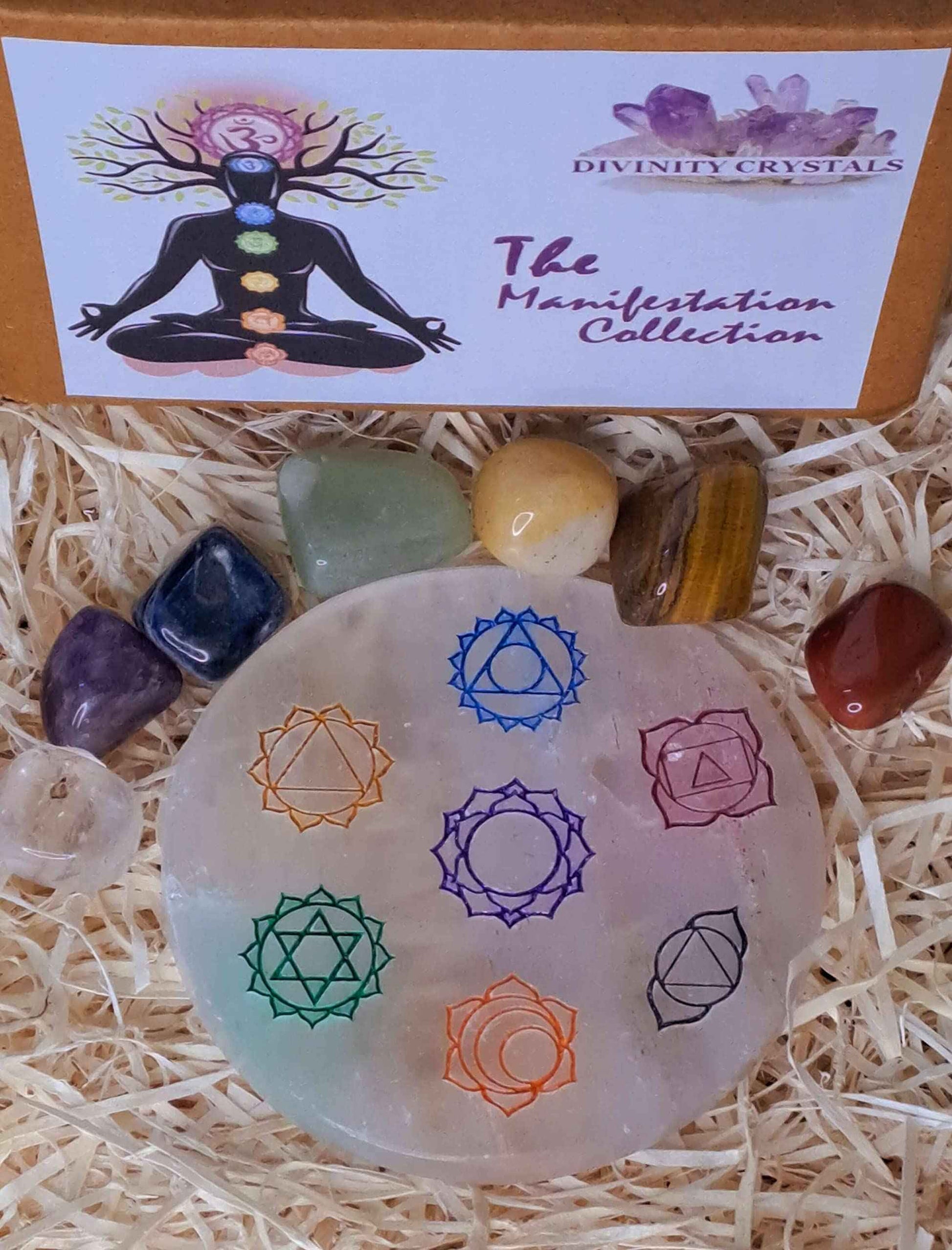 7 Chakra Healing Stone Set with Chakra Selenite Charging Disc - AAA Grade Meditation & Healing Kit