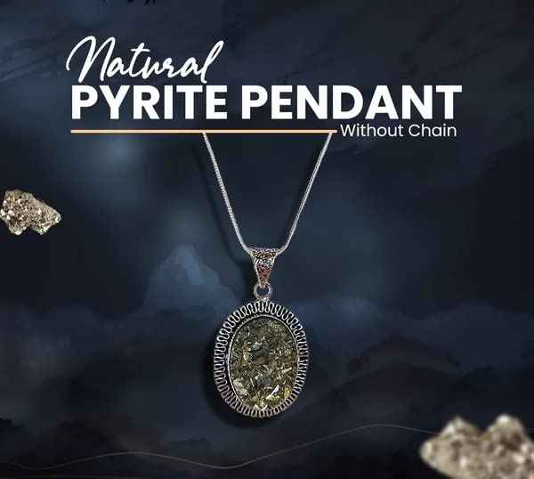 Natural Pyrite Crystal Pendant for Wealth, Prosperity, and Good Luck - Unisex Certified