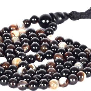 Divinity Crystals Sulemani Hakik Jaap Mala Collection for Men and Women - Natural Pure 8 mm Beads for Yoga Reiki Meditation Feng Shui