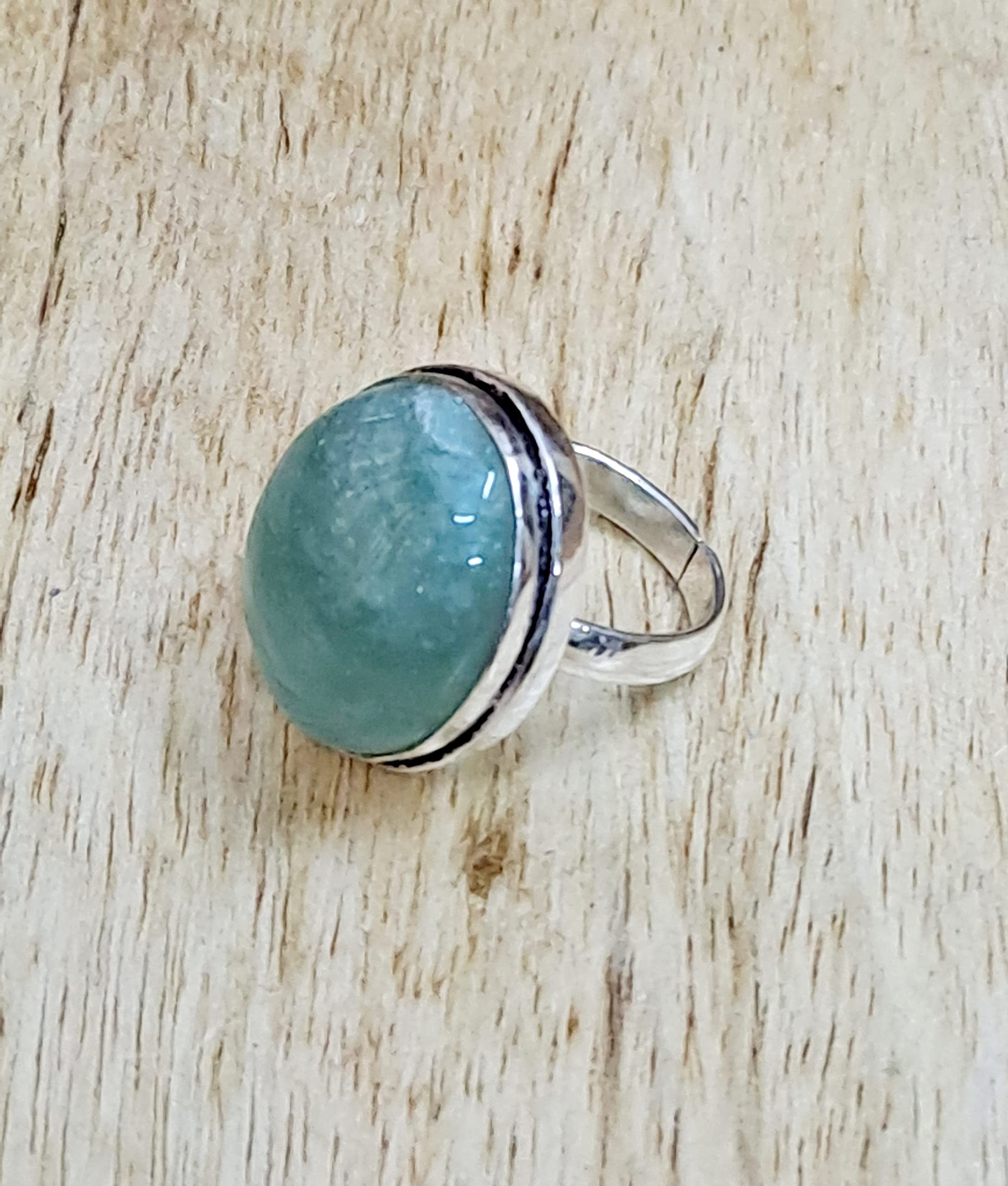 Divinity Certified Green Aventurine Crystal Ring - Adjustable for Abundance, Prosperity, Self Love, Wealth, and Protection Default Title