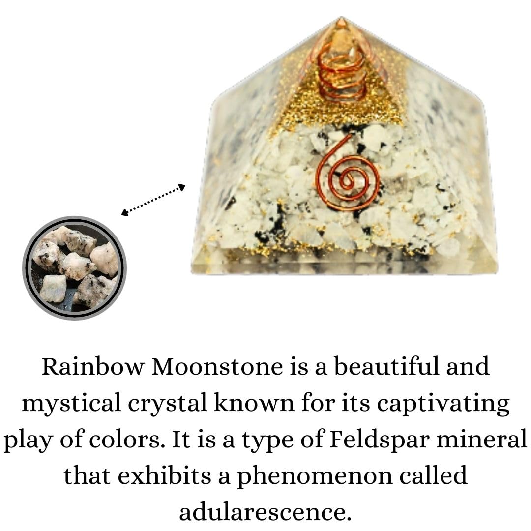 Divinity Crystals Natural Healing Orgone Pyramid Home Decor Vastu for Home Study Table Office Desk Reiki Feng Shui Symbol Crystal Showpieces for Home Decor Education Gifts