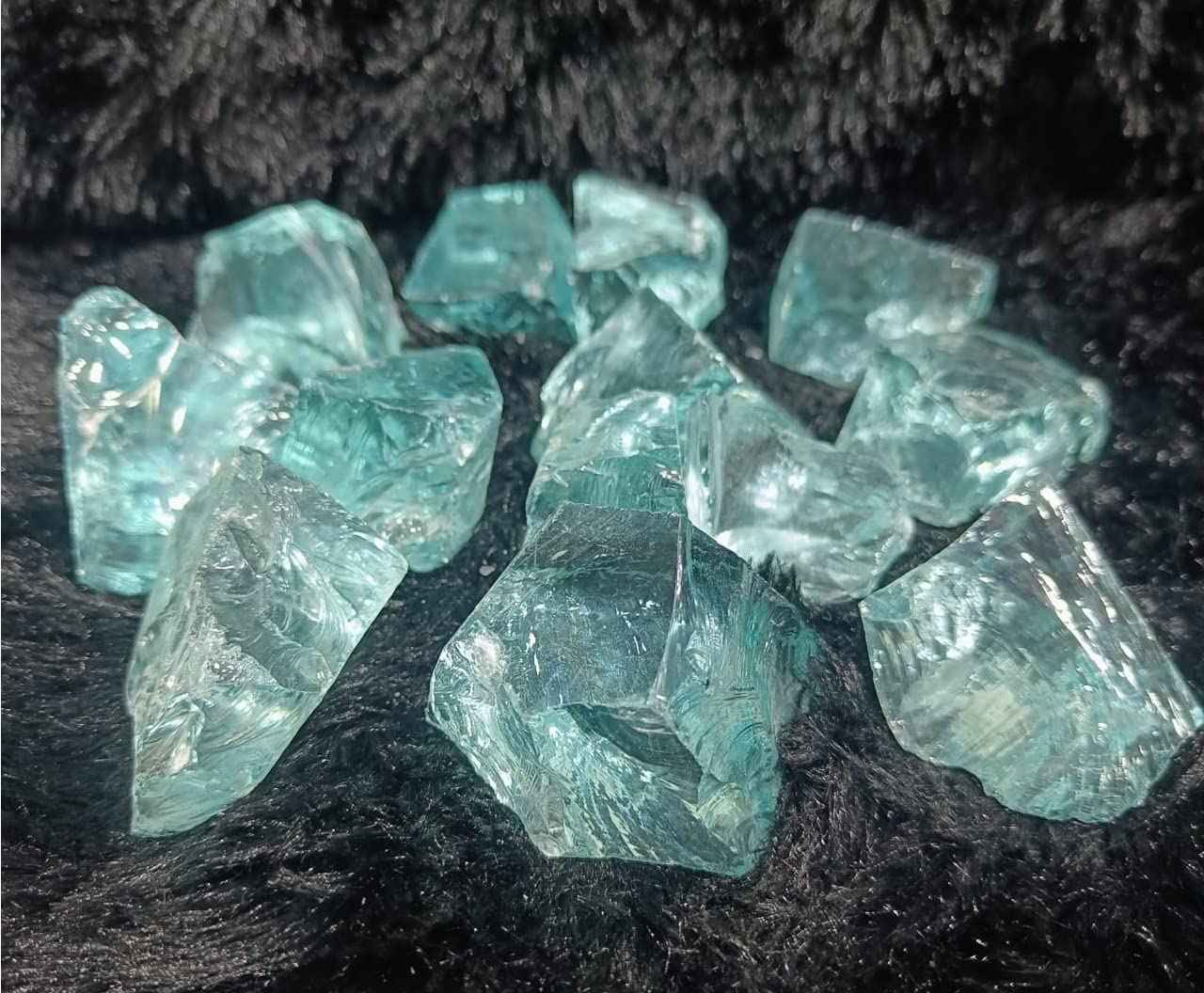 Divinity Crystals Aqua Blue Obsidian Crystal Aaa Grade Raw Natural Stone for Healing and Meditation 150 to 200 Grams