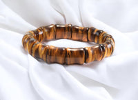 Divinity Crystals Tiger Eye Bracelet - Natural 10mm Flat Faceted Real Crystal for Men and Women - Certified for Good Luck, Love, Abundance, Healing, and Meditation