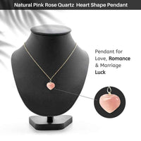 Divinity Crystals Pink Rose Quartz Pendant Heart Shape for Love, Romance & Marriage Luck