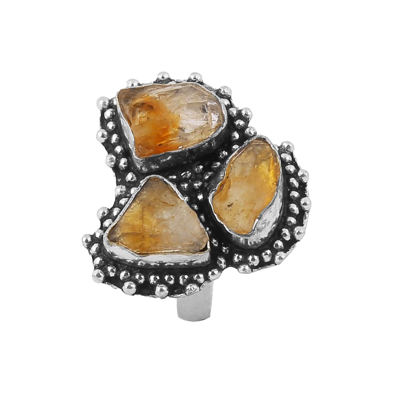 Certified Original Raw Citrine Money Stone Ring for Wealth and Abundance