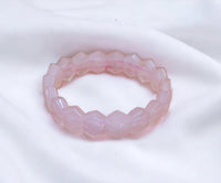 Divinity Crystals Natural Rose Quartz Bracelet - 10 mm Faceted Pure Flat Beads for Good Luck, Love, Abundance, Healing and Meditation