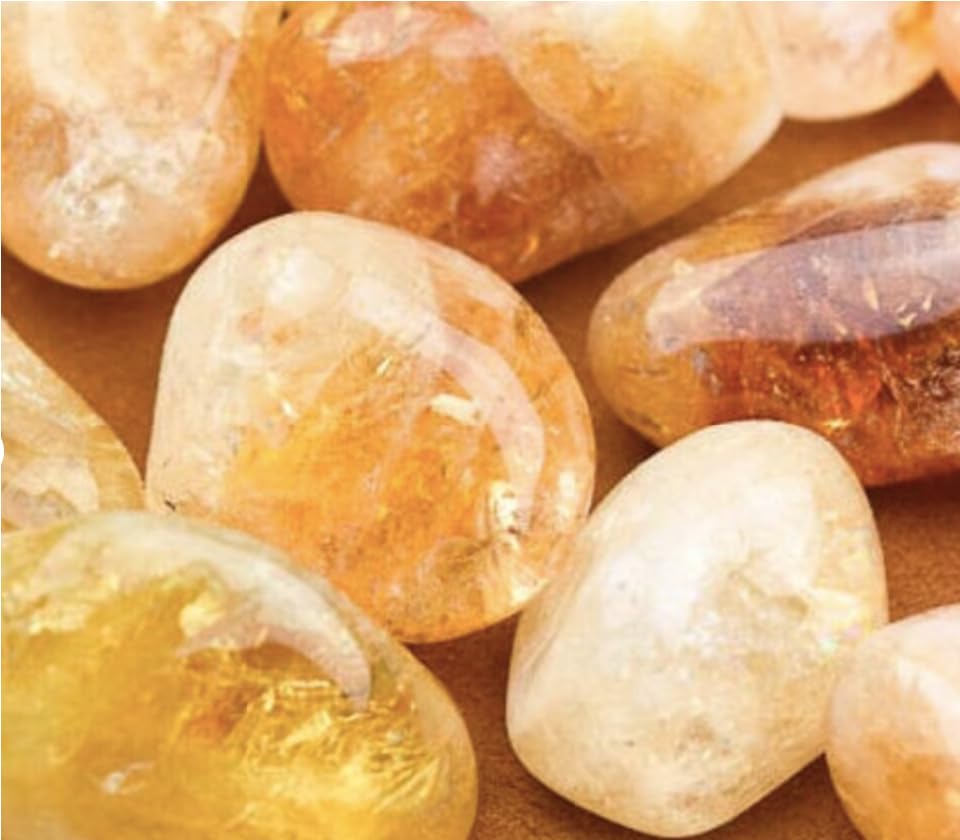 Natural Citrine Tumbled Stones AAA+ | Reiki Healing Crystal for Aura, Chakra, Vastu, Fengshui Prosperity and Abundance (50 Grams)
