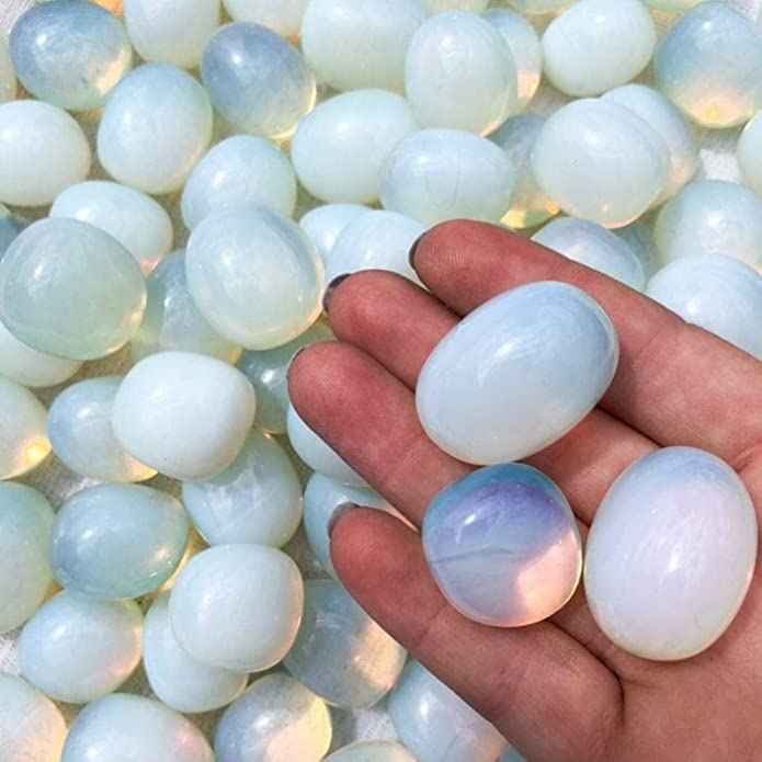 AAA Grade Opalite Tumble Stones - Beautifully Polished Stones for Meditation, Healing, and Decoration (Pack of 2)