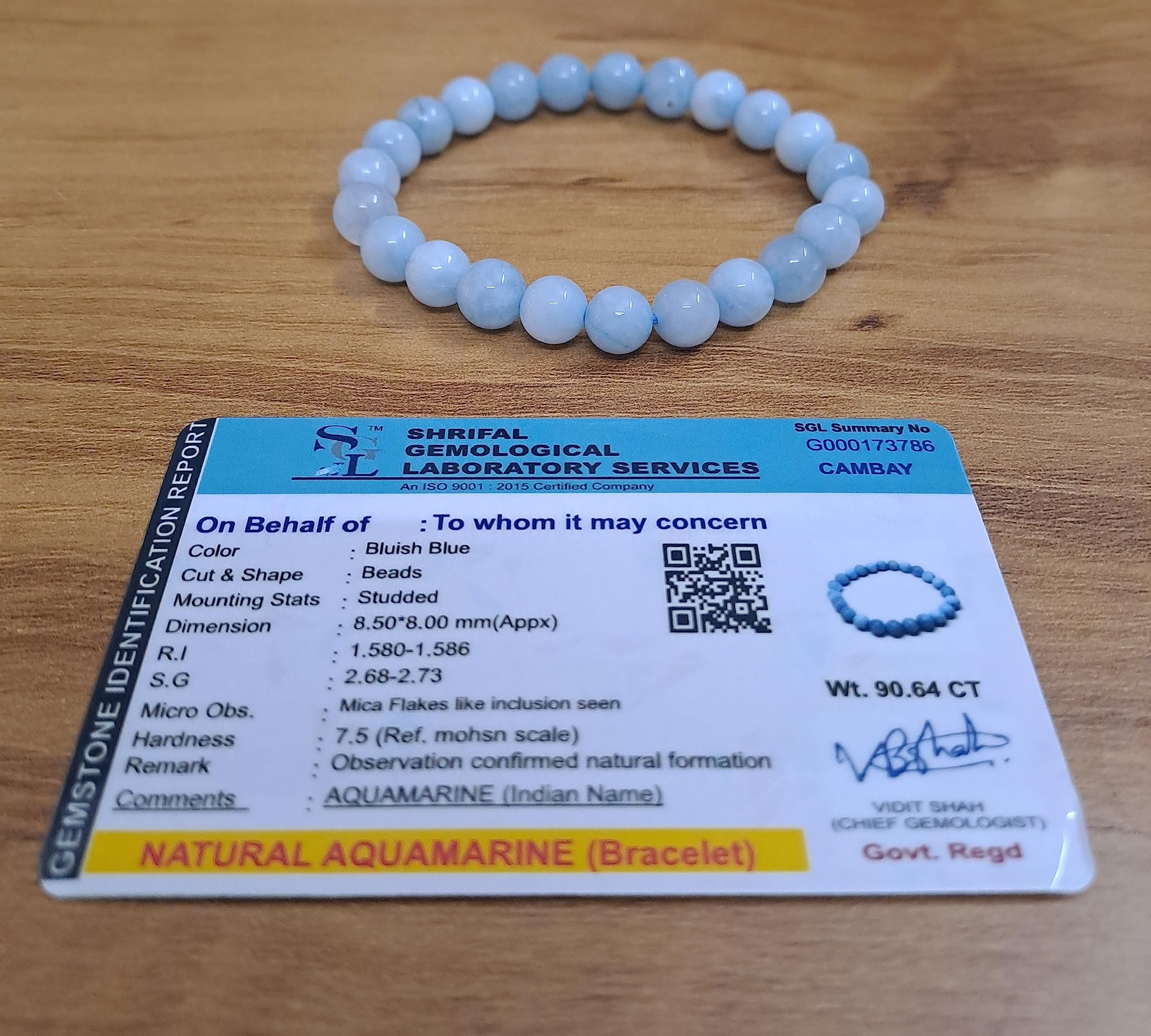 Divinity Natural Aquamarine Crystal Bracelet 8mm Unisex for Positive Energy, Peace, and Youthfulness