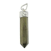 Divinity Crystals Pyrite Pencil Locket Pendant with Chain for Will Power, Manifestation, and Financial Abundance
