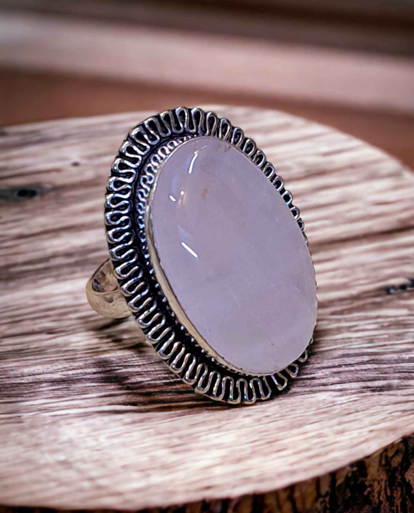Divinity Certified Rose Quartz Crystal Ring - Abundance, Prosperity, Self Love, Wealth & Protection