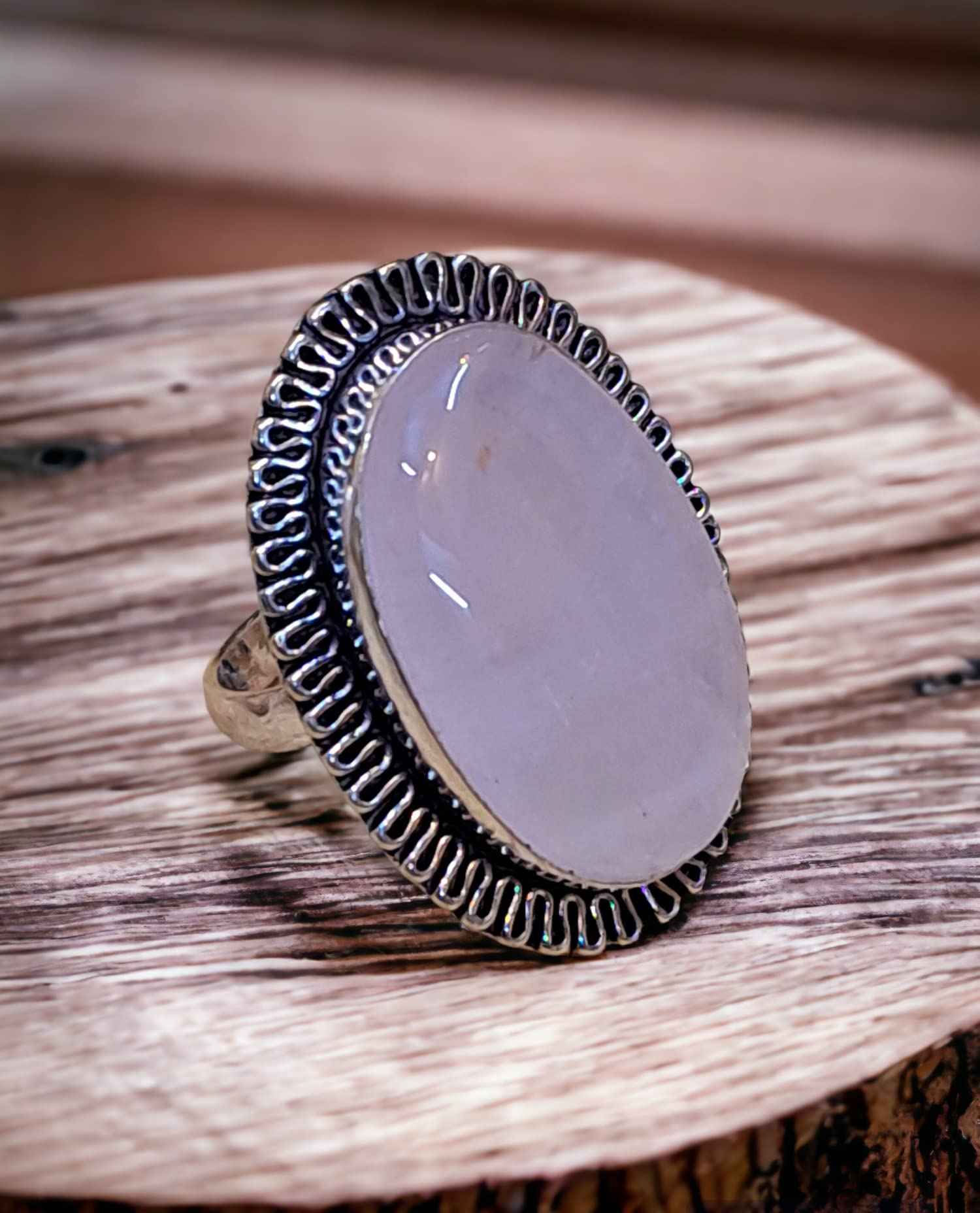 Divinity Certified Rose Quartz Crystal Ring - Abundance, Prosperity, Self Love, Wealth & Protection