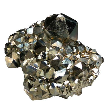 Divinity Crystals Golden Pyrite Crystal Cluster Geode - Original High Energy Natural Iron Pyrite Stone for Abundance, 200 Grams+ Size