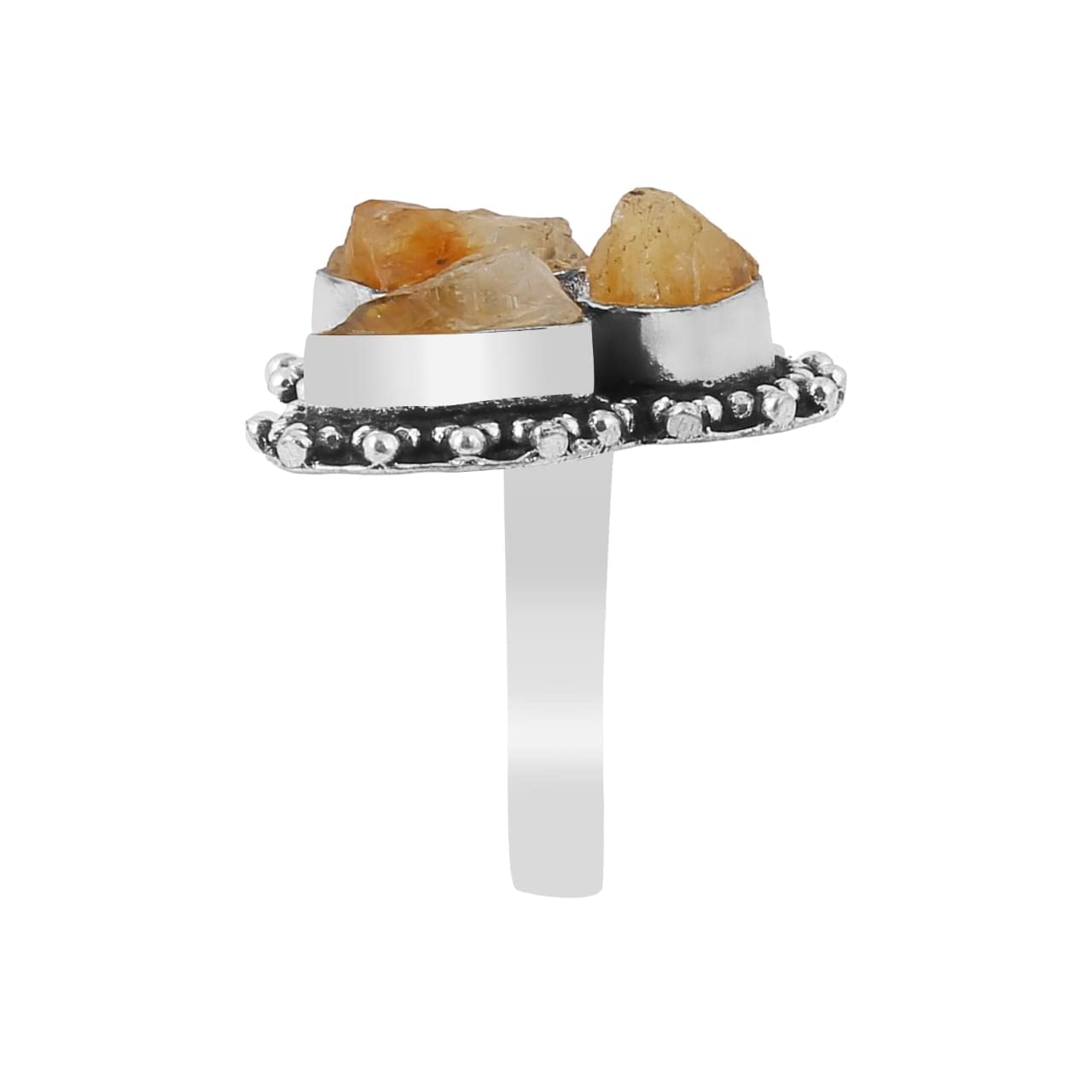 Certified Original Raw Citrine Money Stone Ring for Wealth and Abundance