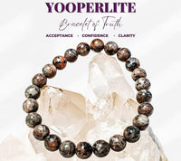 Yooperlite Fluorescent Bracelet – 8mm Certified Natural Stone UV Reactive Handmade Stretch Bracelet