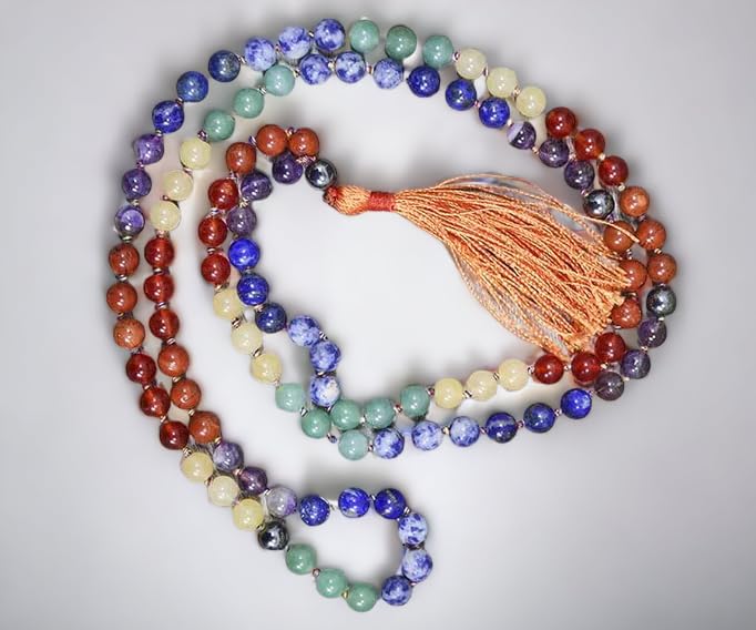 Divinity Crystals Jaap Mala Collection - Certified Natural 8 mm Beads for Yoga, Reiki, Meditation, Feng Shui, and 7 Chakra Healing