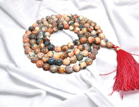 Divinity Crystals Fire Agate Jaap Mala Collection for Men and Women - Natural Pure 8 mm Beads for Yoga, Reiki, Meditation, Feng Shui