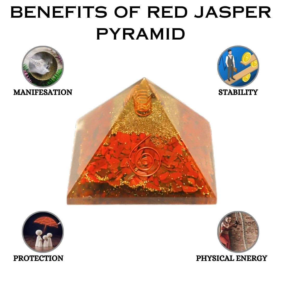 Divinity Crystals Natural Healing Orgone Pyramid Home Decor Vastu for Home Study Table Office Desk Reiki Feng Shui Symbol Crystal Showpieces for Home Decor Education Gifts