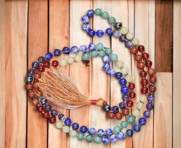 Divinity Crystals Jaap Mala Collection - Certified Natural 8 mm Beads for Yoga, Reiki, Meditation, Feng Shui, and 7 Chakra Healing