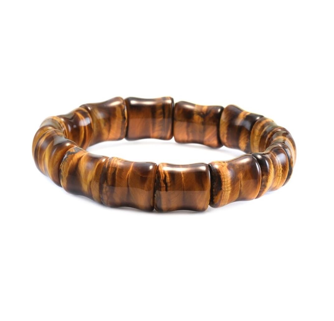 Divinity Crystals Tiger Eye Bracelet - Natural 10mm Flat Faceted Real Crystal for Men and Women - Certified for Good Luck, Love, Abundance, Healing, and Meditation