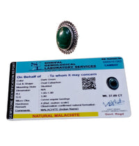Divinity Certified Malachite Adjustable Crystal Ring for Love - Guardian of Heart Unisex Design Default Title