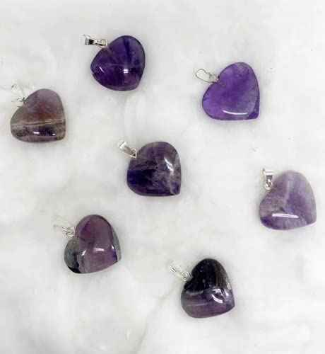 Genuine Amethyst Heart Pendant for Memory Power and Crown Chakra Healing Default Title