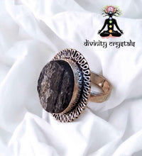 Divinity Certified Black Tourmaline Crystal Ring for Protection, Motivation, and Healing