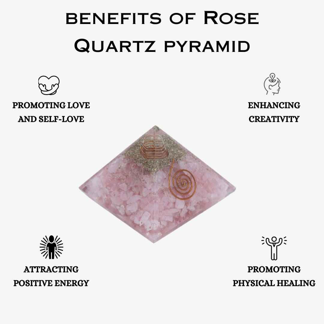 Divinity Crystals Natural Healing Orgone Pyramid Home Decor Vastu for Home Study Table Office Desk Reiki Feng Shui Symbol Crystal Showpieces for Home Decor Education Gifts
