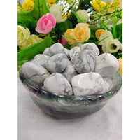 Natural Howlite Tumble Stone Raw Rough Stone for Reiki Healing - 50 Gram Pack (White & Grey)