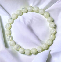 Divinity Mother of Pearl Bracelet - 8 mm Certified Unisex Nacre Bracelet for Prosperity and Abundance